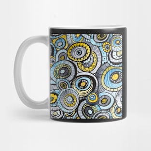 Zen circles I abstract round watercolor shapes with ink doodles Mug